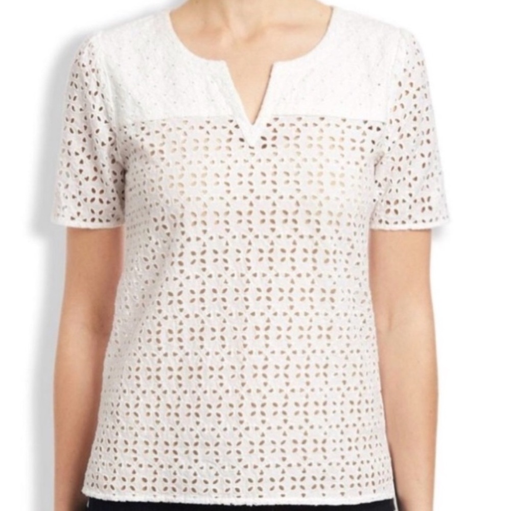 Preloved lucky brand eyelet short sleeve